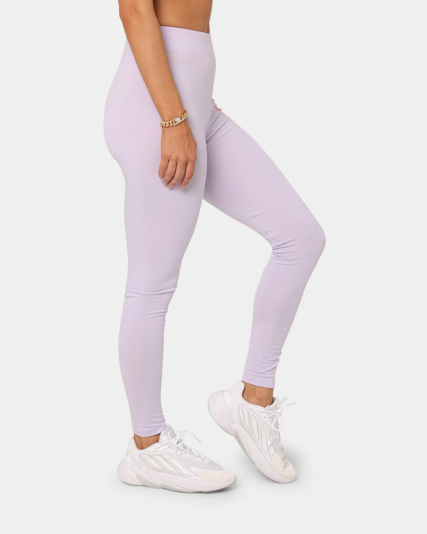Adidas Women's Logo Play Leggings Purple Print