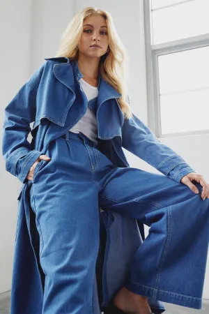 Advance Multi-Wear Denim Trench - Mid Blue