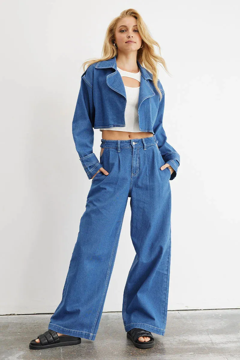 Advance Multi-Wear Denim Trench - Mid Blue