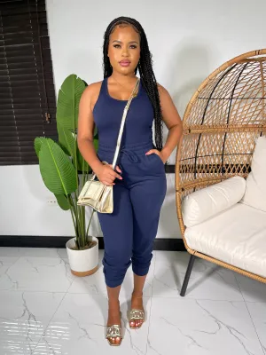 Allison Joggers Set- Navy