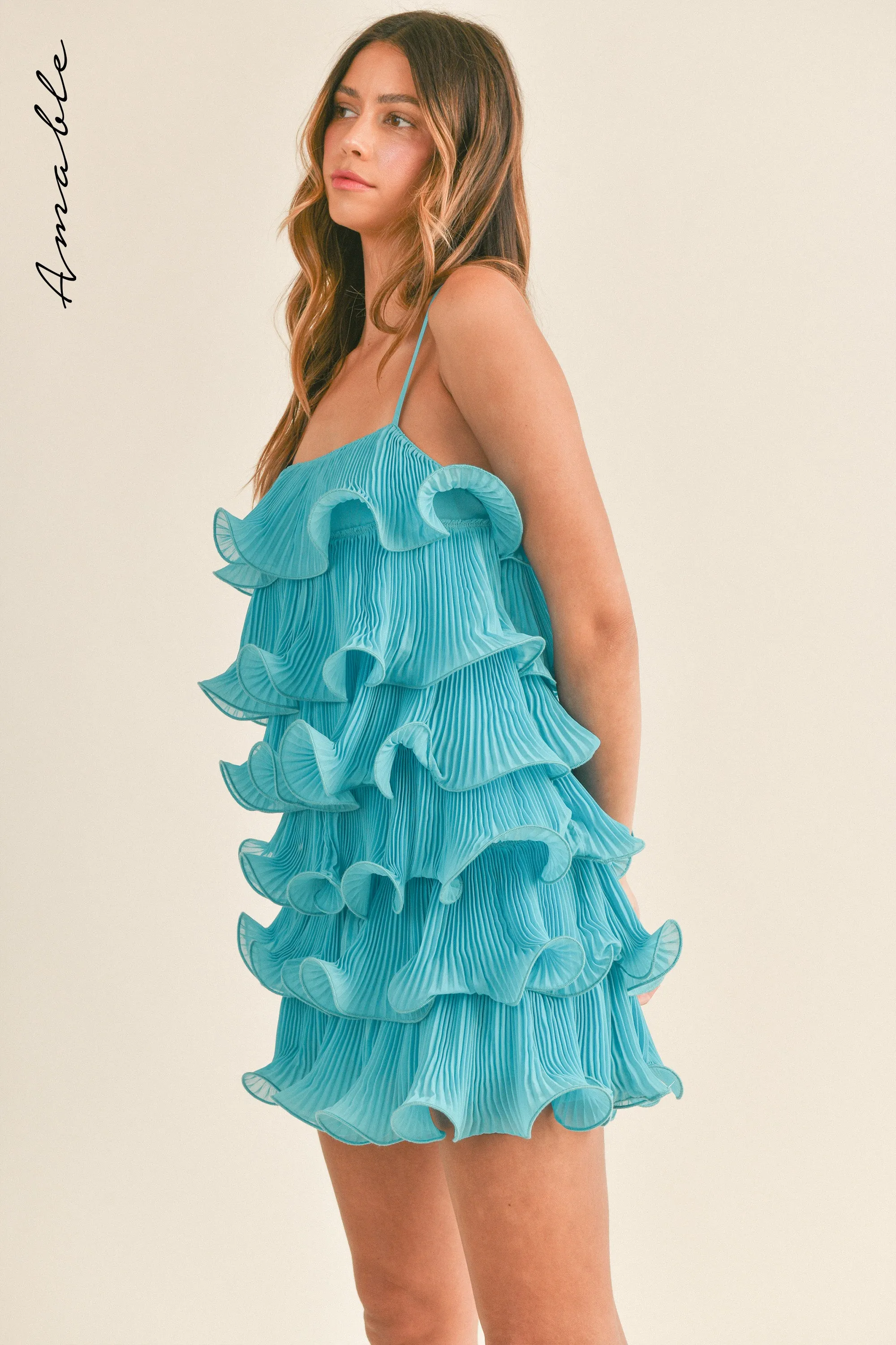 AUSTYN RUFFLED TIERED MINI DRESS