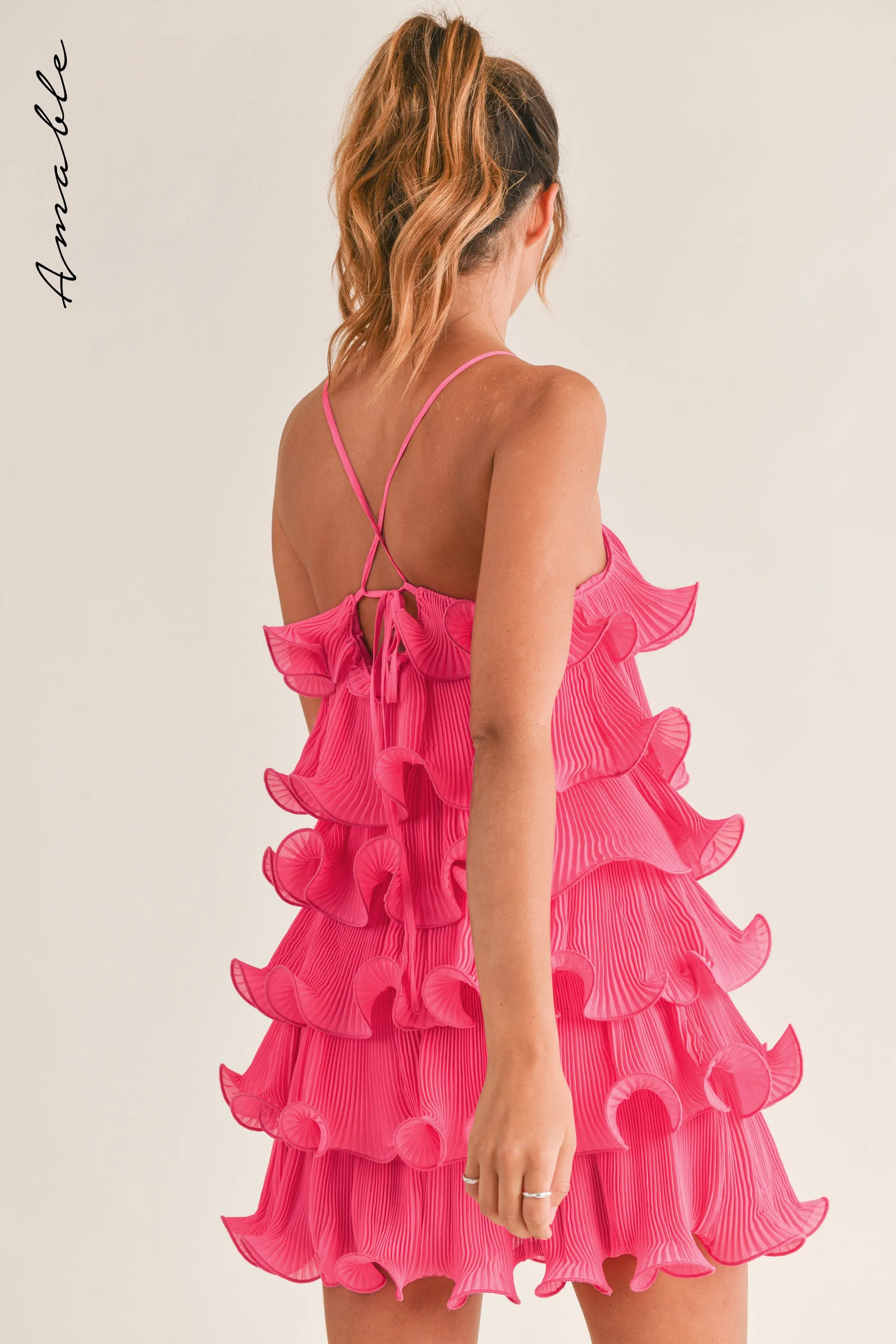 AUSTYN RUFFLED TIERED MINI DRESS