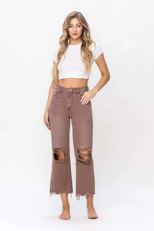 Aztec 90's Vintage Distressed Crop Flare Jean