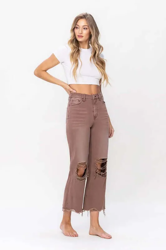 Aztec 90's Vintage Distressed Crop Flare Jean