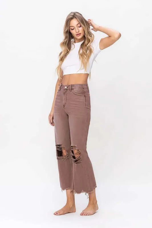 Aztec 90's Vintage Distressed Crop Flare Jean
