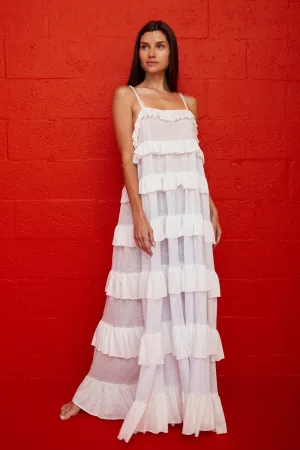 Beaded Strap Tiered Dress