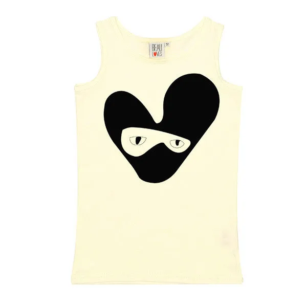Beau Loves Tank Top | Pale Lemon Love Hearts