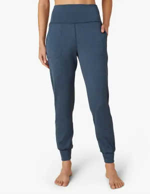 BEYOND YOGA HEATHER RIBBED MIDI JOGGER MINERAL BLUE HEATHER RIB