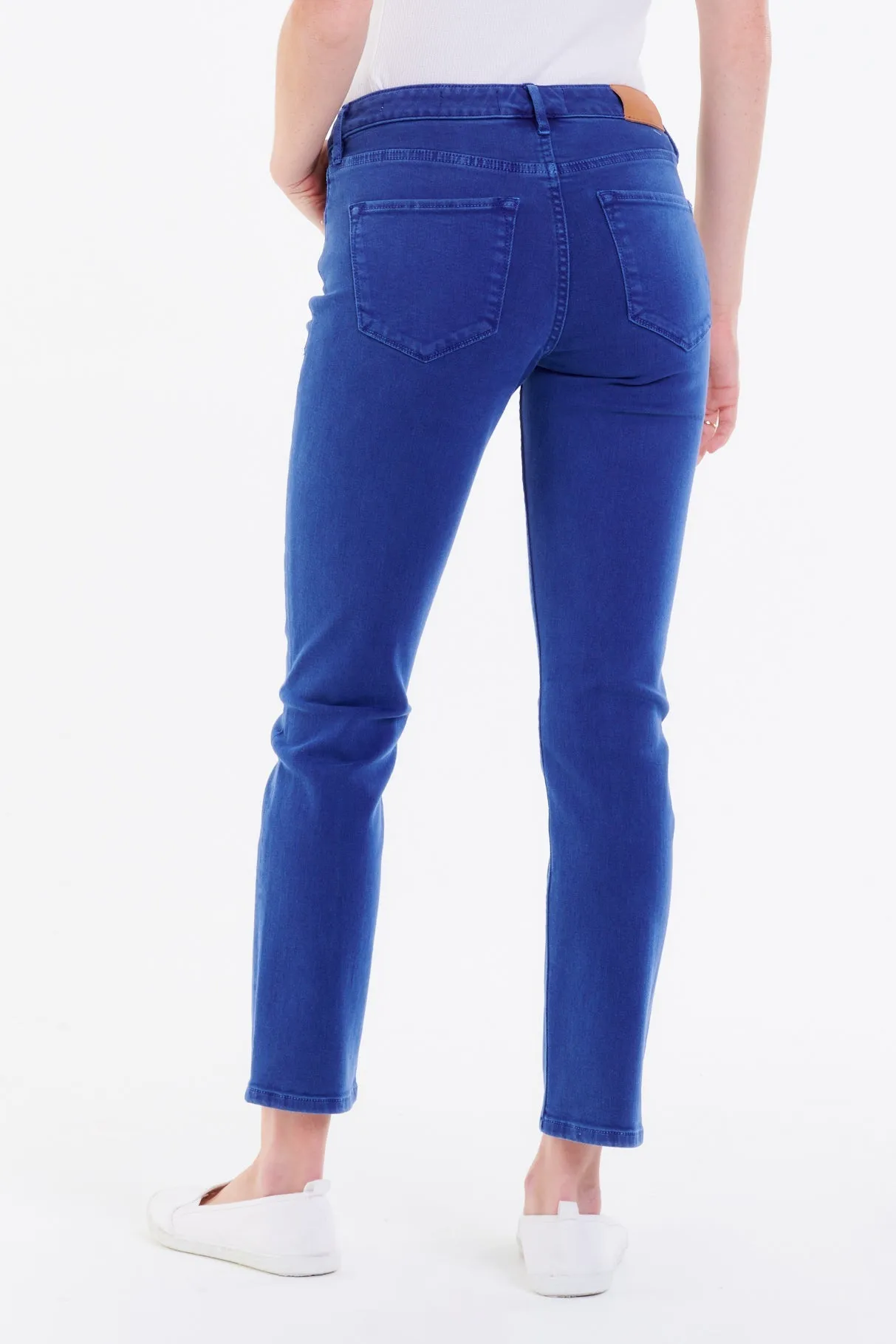 BLAIRE HIGH RISE ANKLE SLIM STRAIGHT JEANS NAUTICAL BLUE