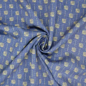 Blue Traditional Print Rayon Fabric