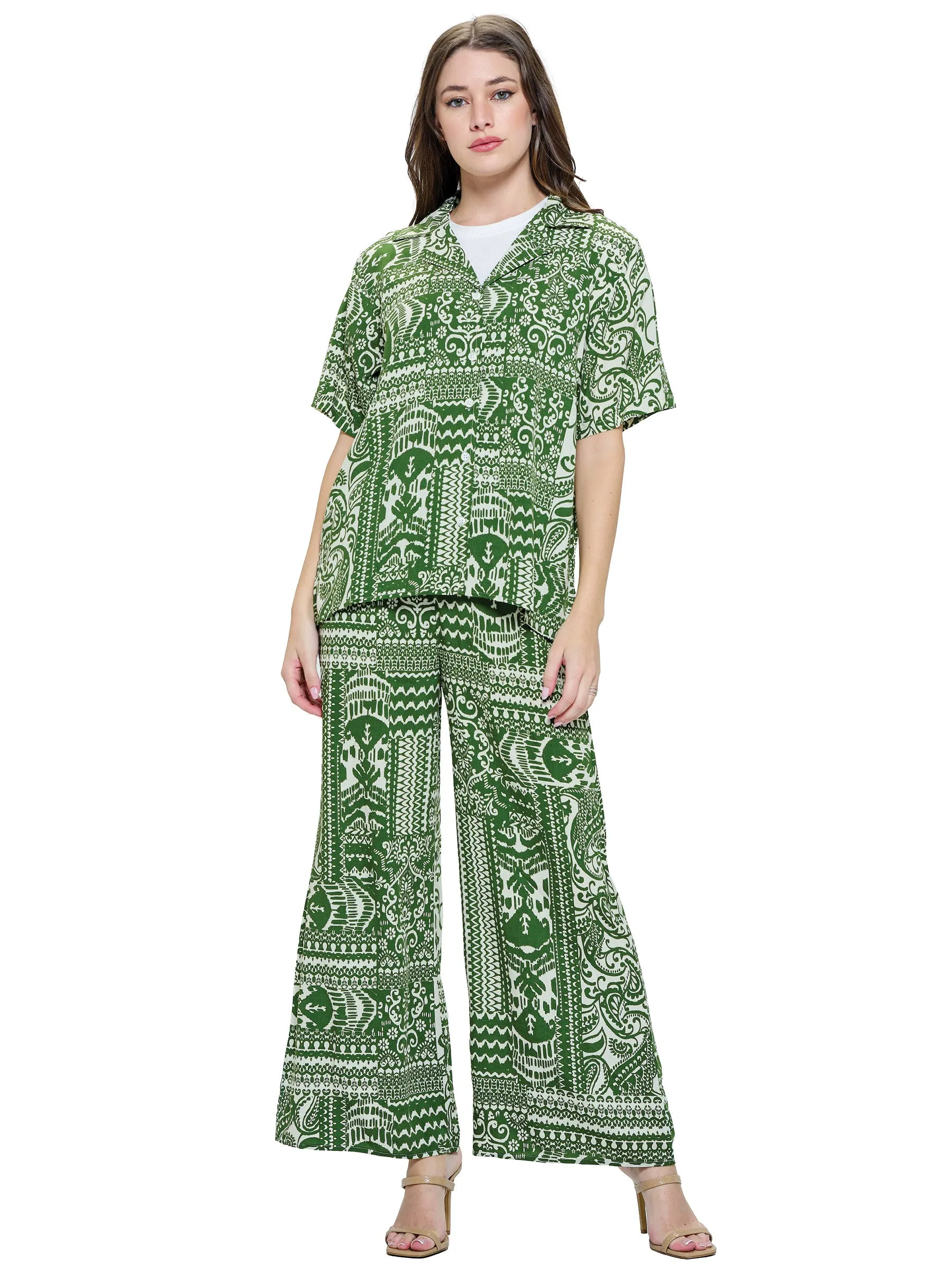 Button up Blouse Paisley Print