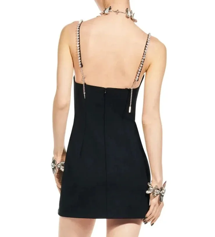Crystal Bow Bandage Mini Dress