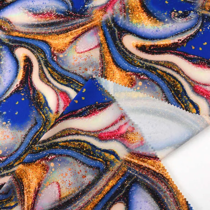 Custom Digital Printing Flower Silky-قماش شيفون ساتان