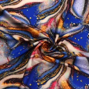 Custom Digital Printing Flower Silky-قماش شيفون ساتان