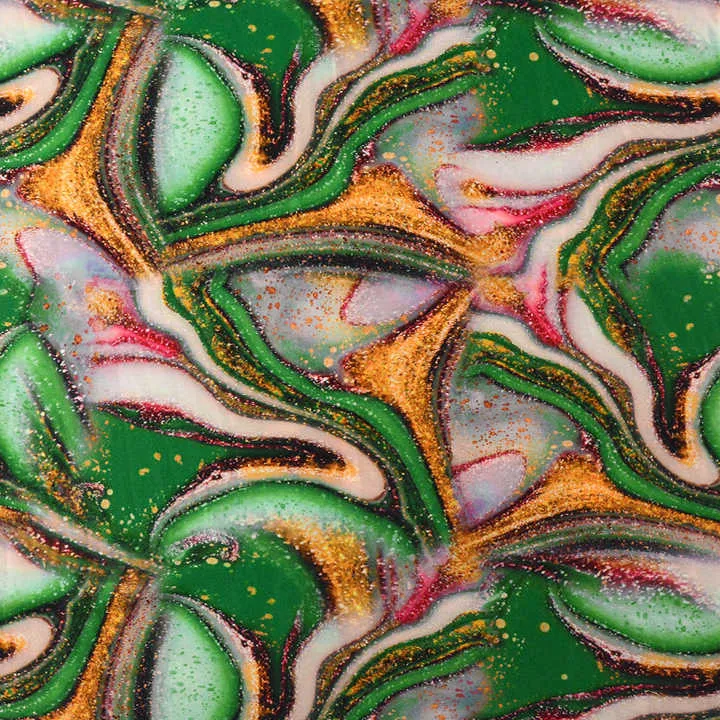 Custom Digital Printing Flower Silky-قماش شيفون ساتان
