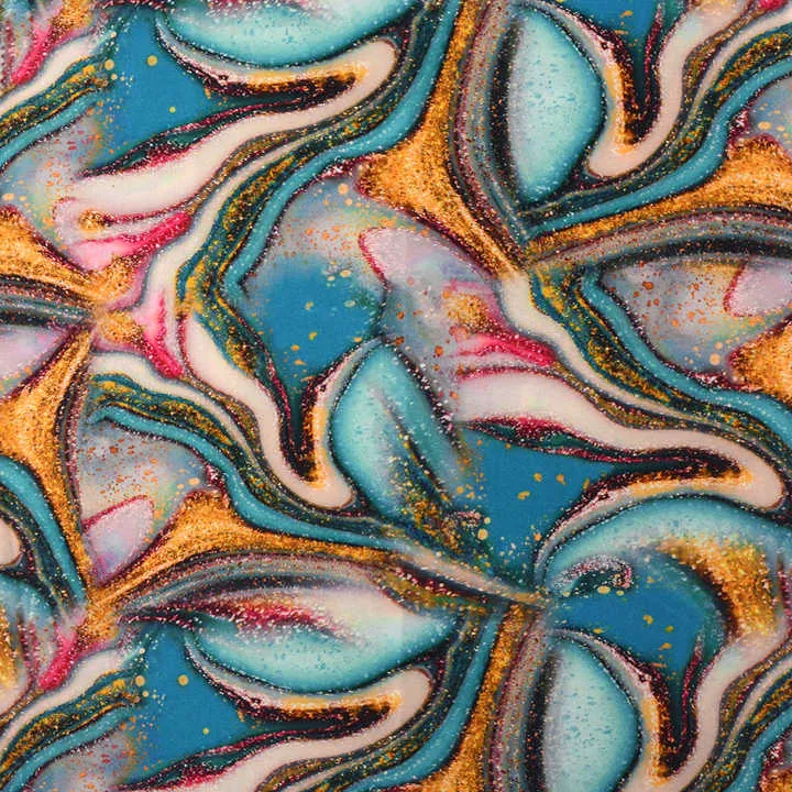 Custom Digital Printing Flower Silky-قماش شيفون ساتان