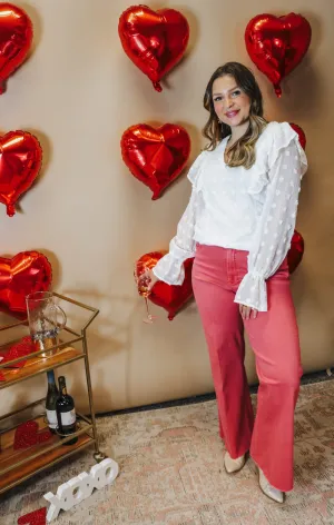 Dear John Fiona High Rise Wide Leg Viva Magenta Jeans