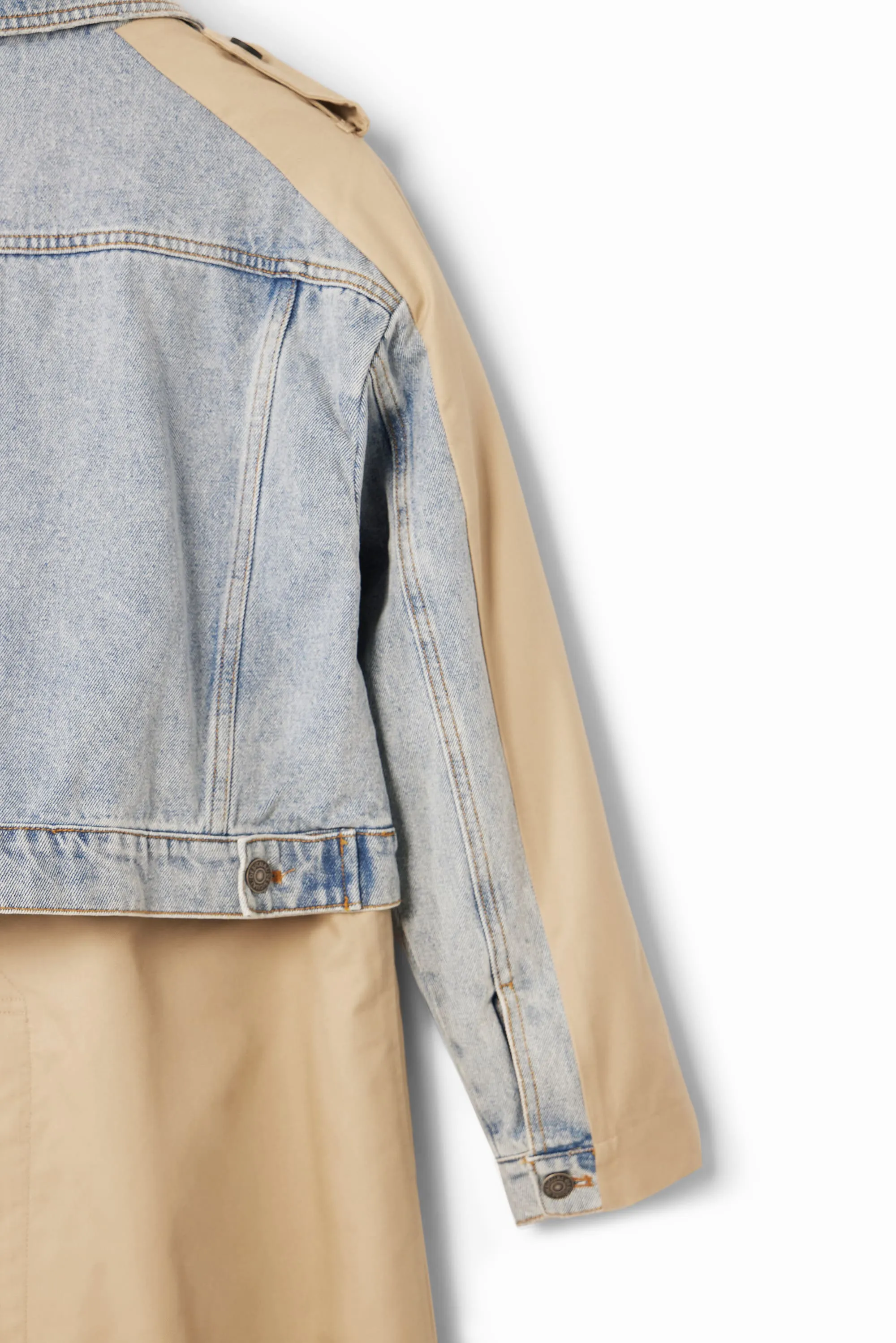 Desigual Riga Beige & Denim Trench Coat Jacket 24WWEWBU