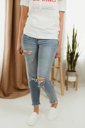 Distressed Crop Skinny