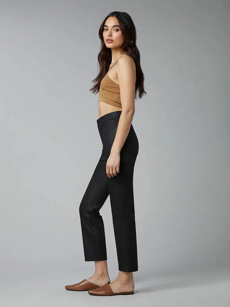 DL1961 Patti Straight Black Coated Jeans