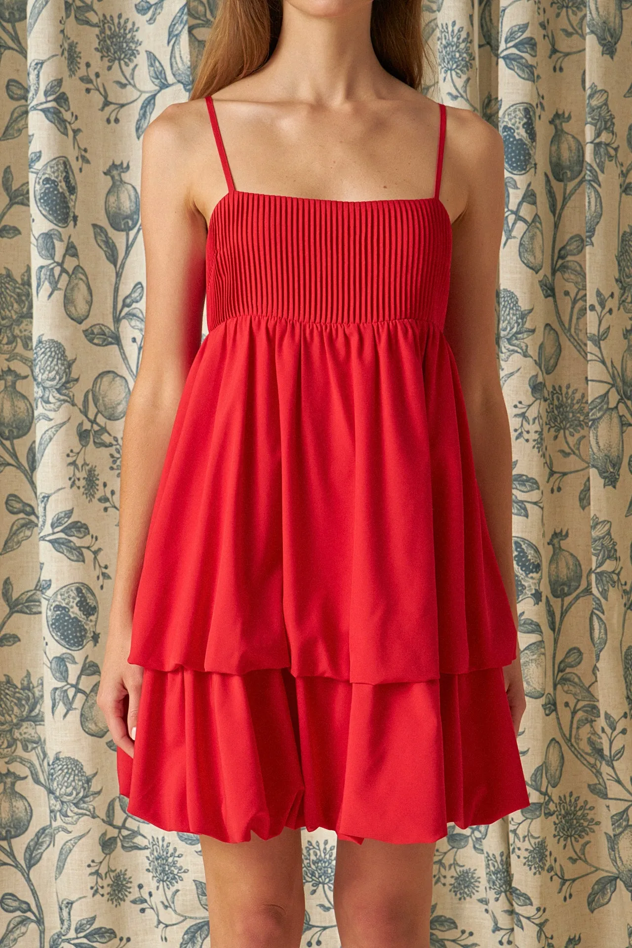 Double Blouson Mini Dress