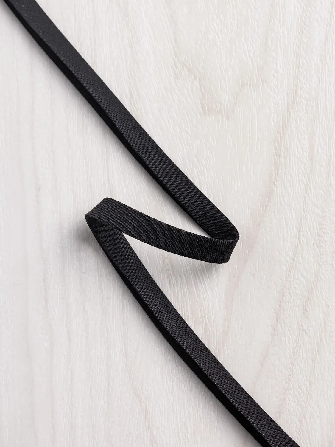 Double-Fold Cotton Poplin Bias Tape - 3/8" (10mm) wide - Black
