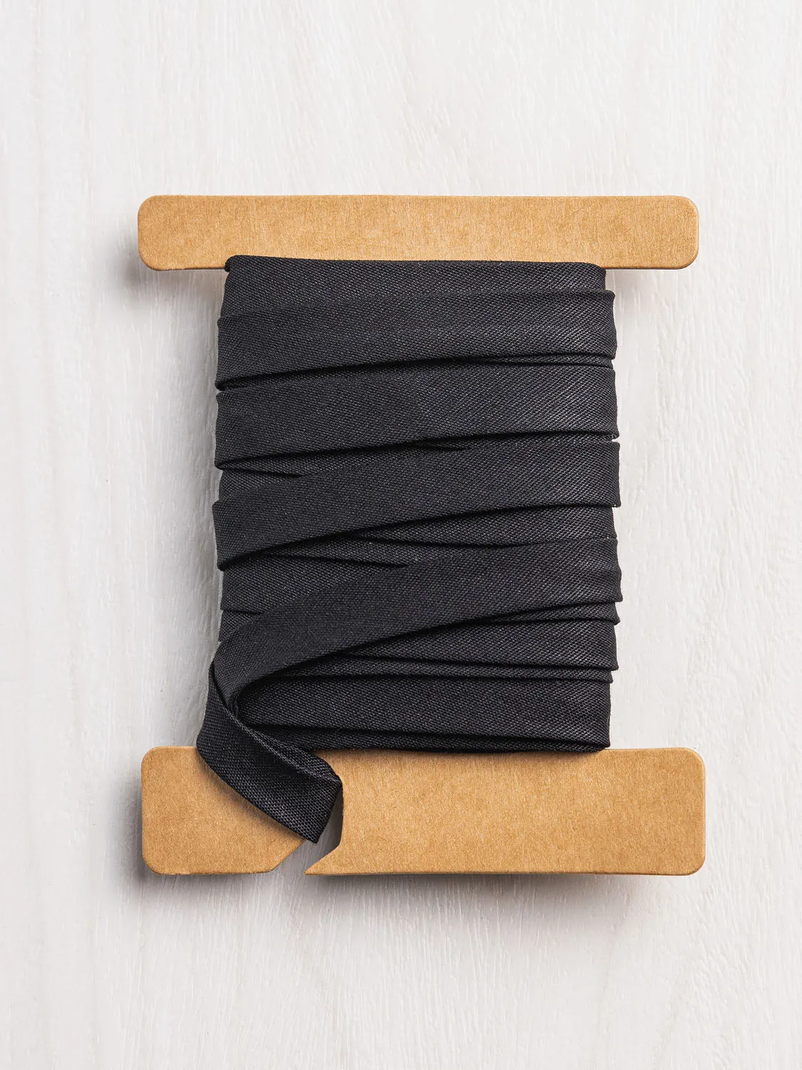 Double-Fold Cotton Poplin Bias Tape - 3/8" (10mm) wide - Black