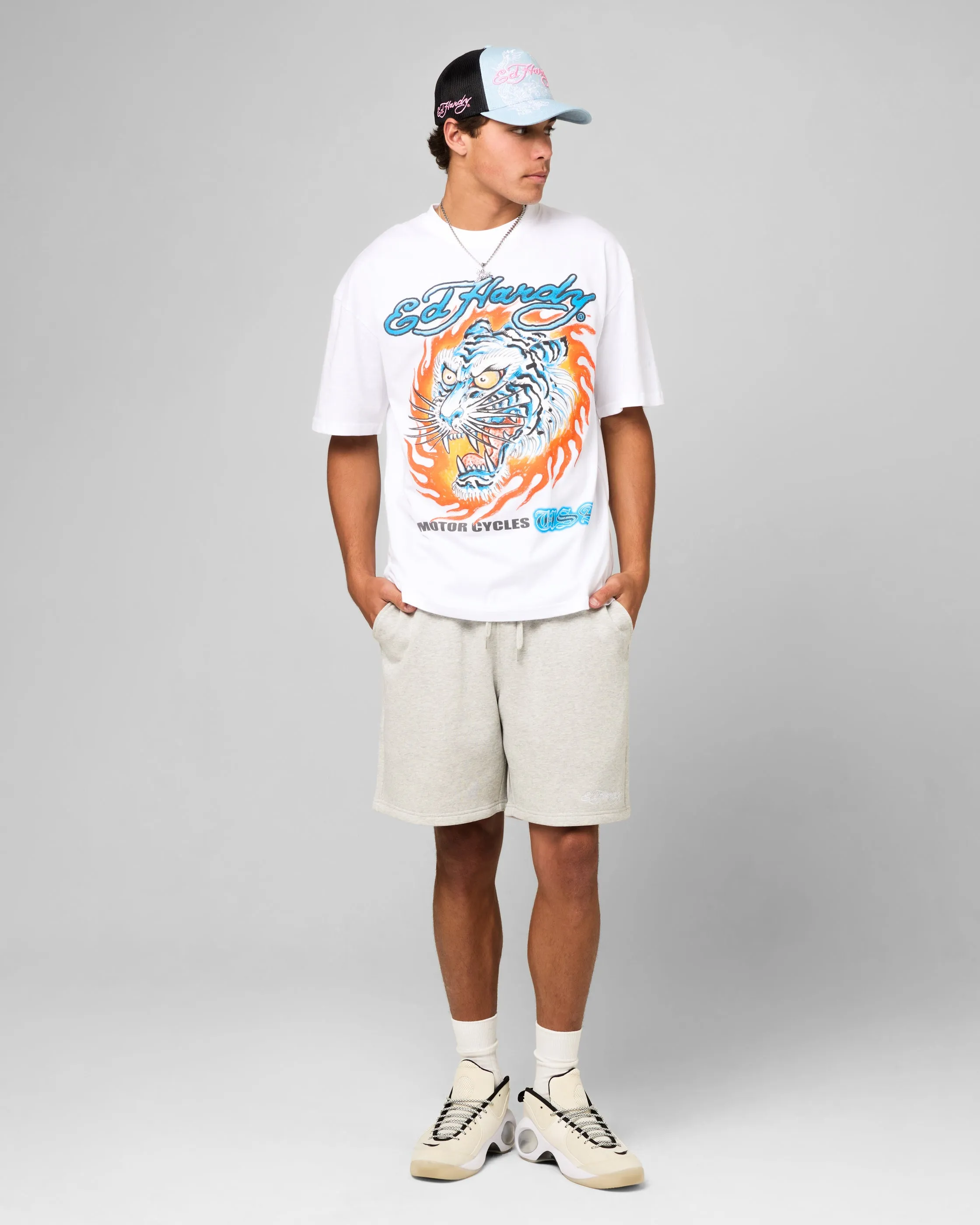 Ed Hardy Motor Club T-Shirt White