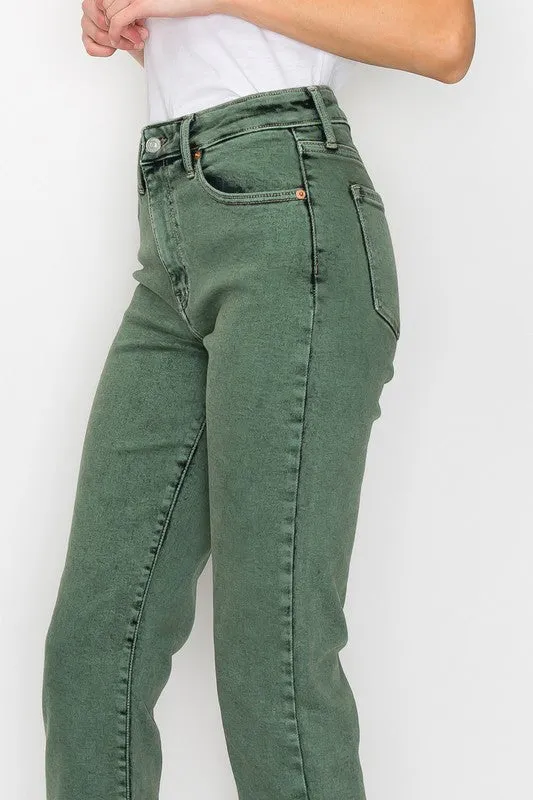 Elena Tummy Control High Rise Straight Jeans