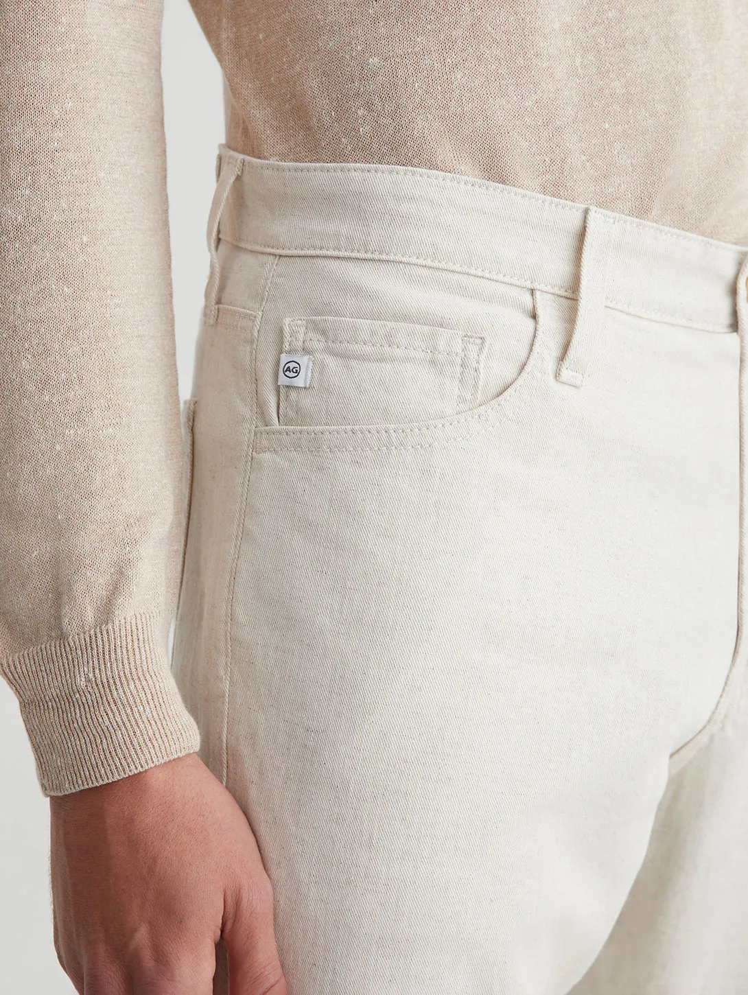 Everett Slim Straight Pant - Natural