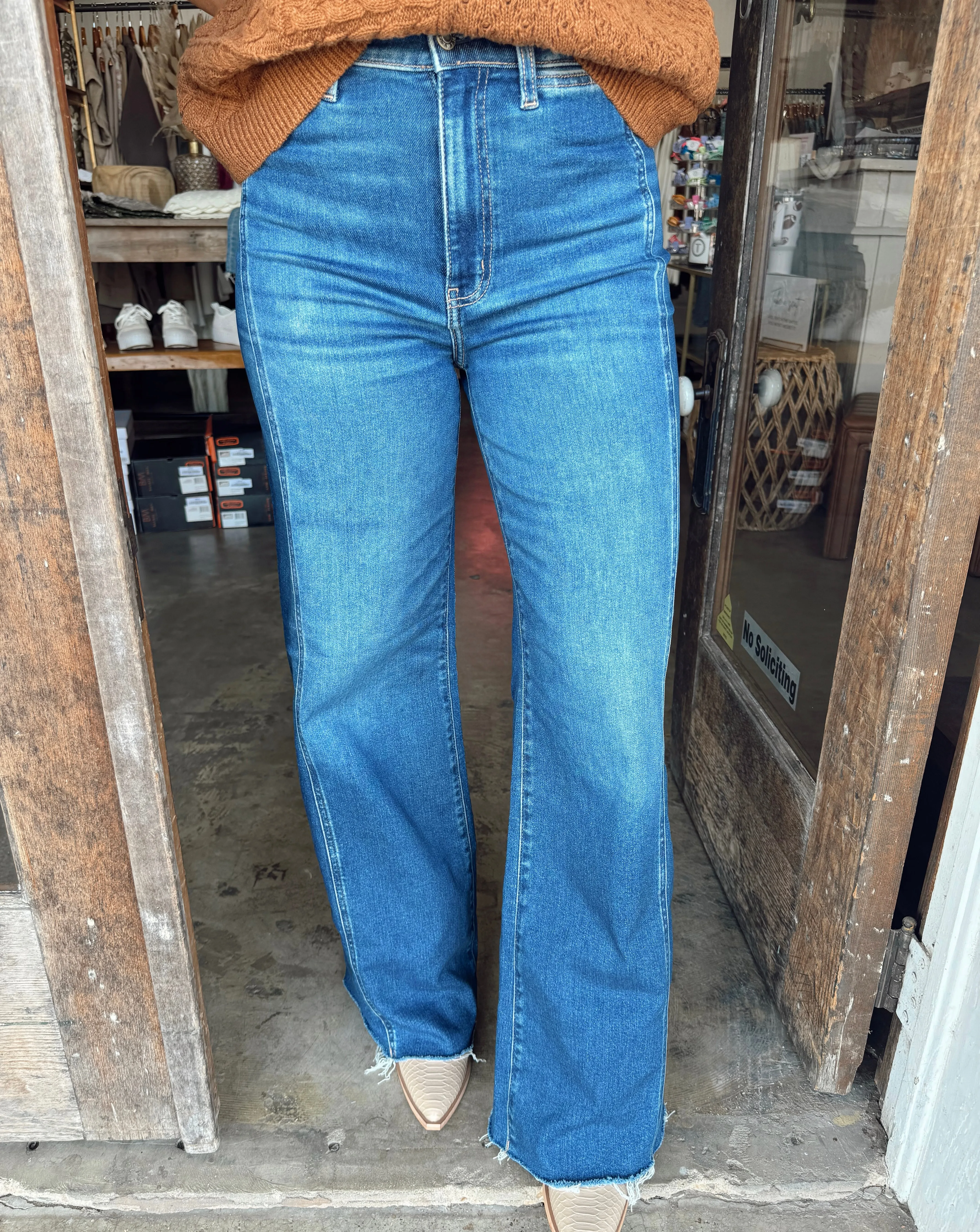 Far Out Wide Leg Jeans - Waterfall