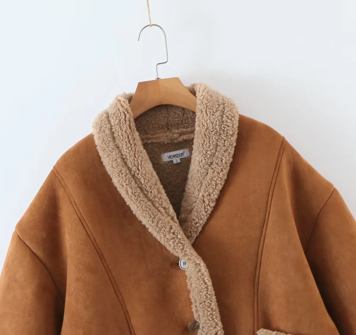 Faux Suede Shearling Jacket