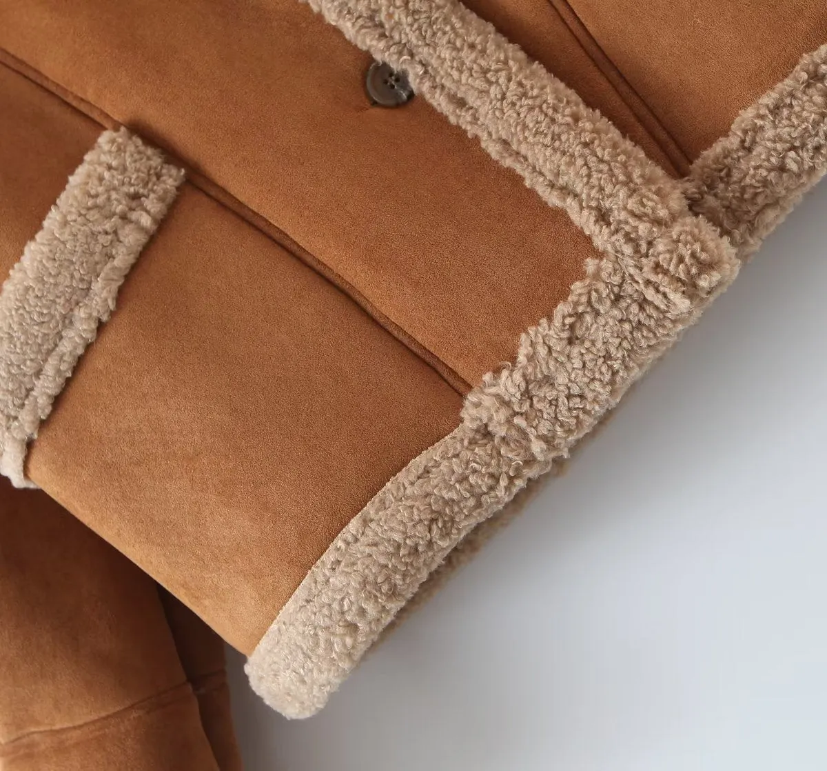 Faux Suede Shearling Jacket