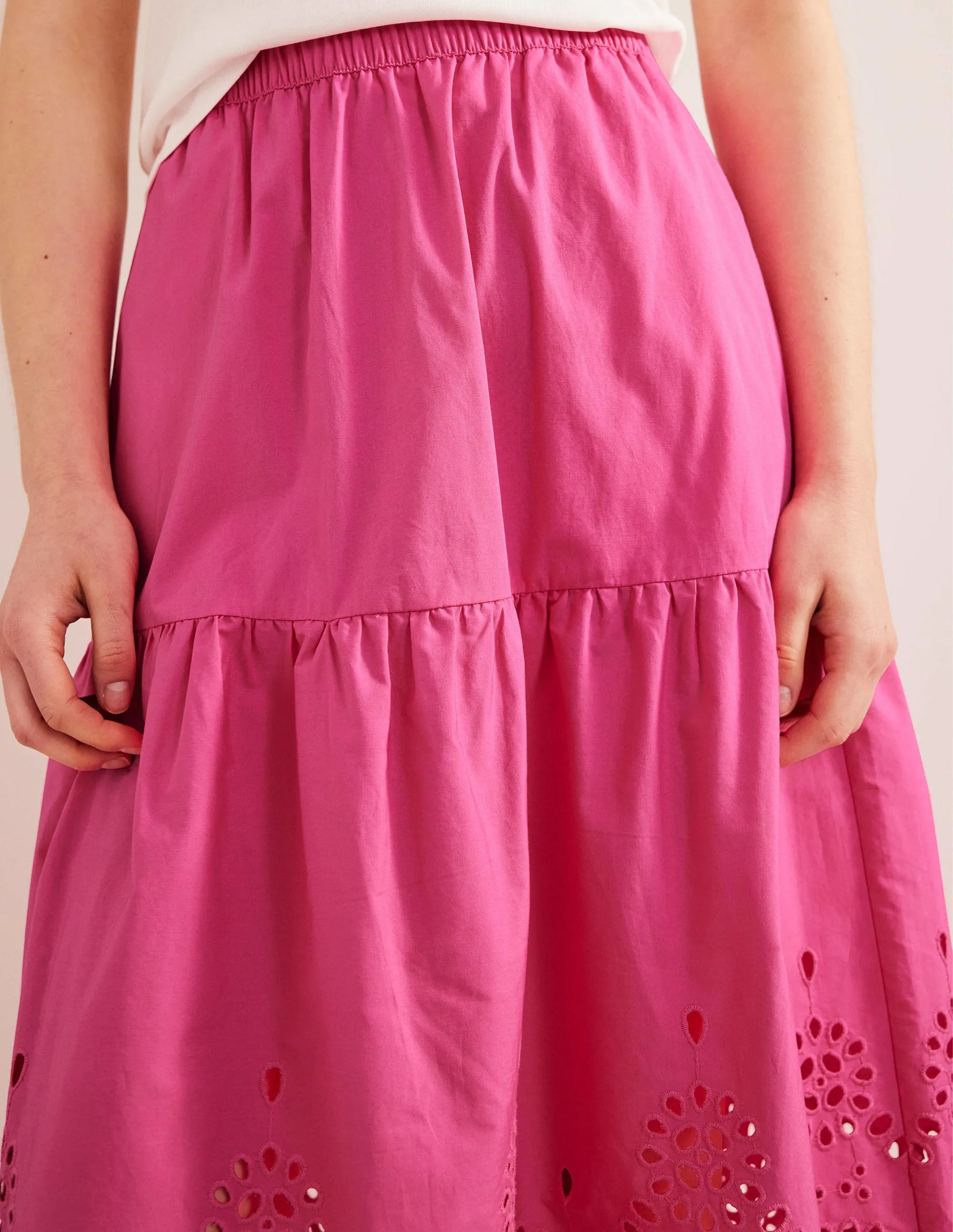 Full Broderie Skirt-Festival Pink