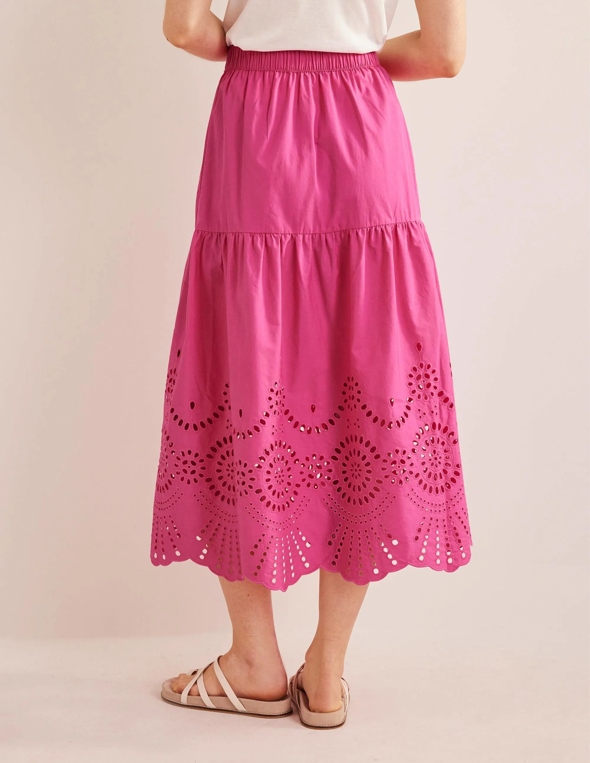 Full Broderie Skirt-Festival Pink