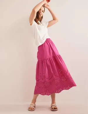 Full Broderie Skirt-Festival Pink