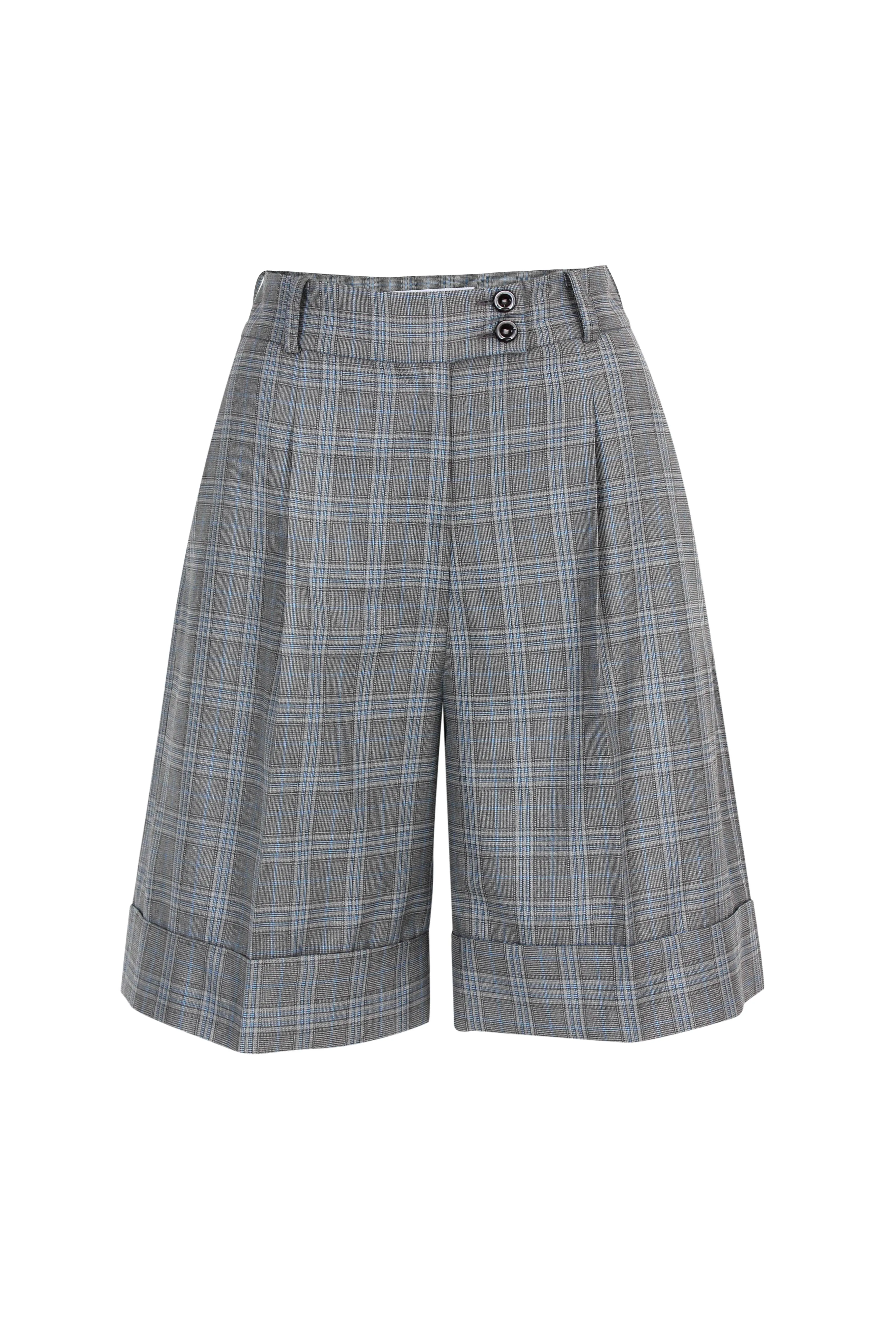 Grey Checks Bermuda Shorts