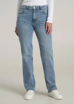 Harper High Rise Straight Stretch Tall Women's Jeans in Perfect Blue