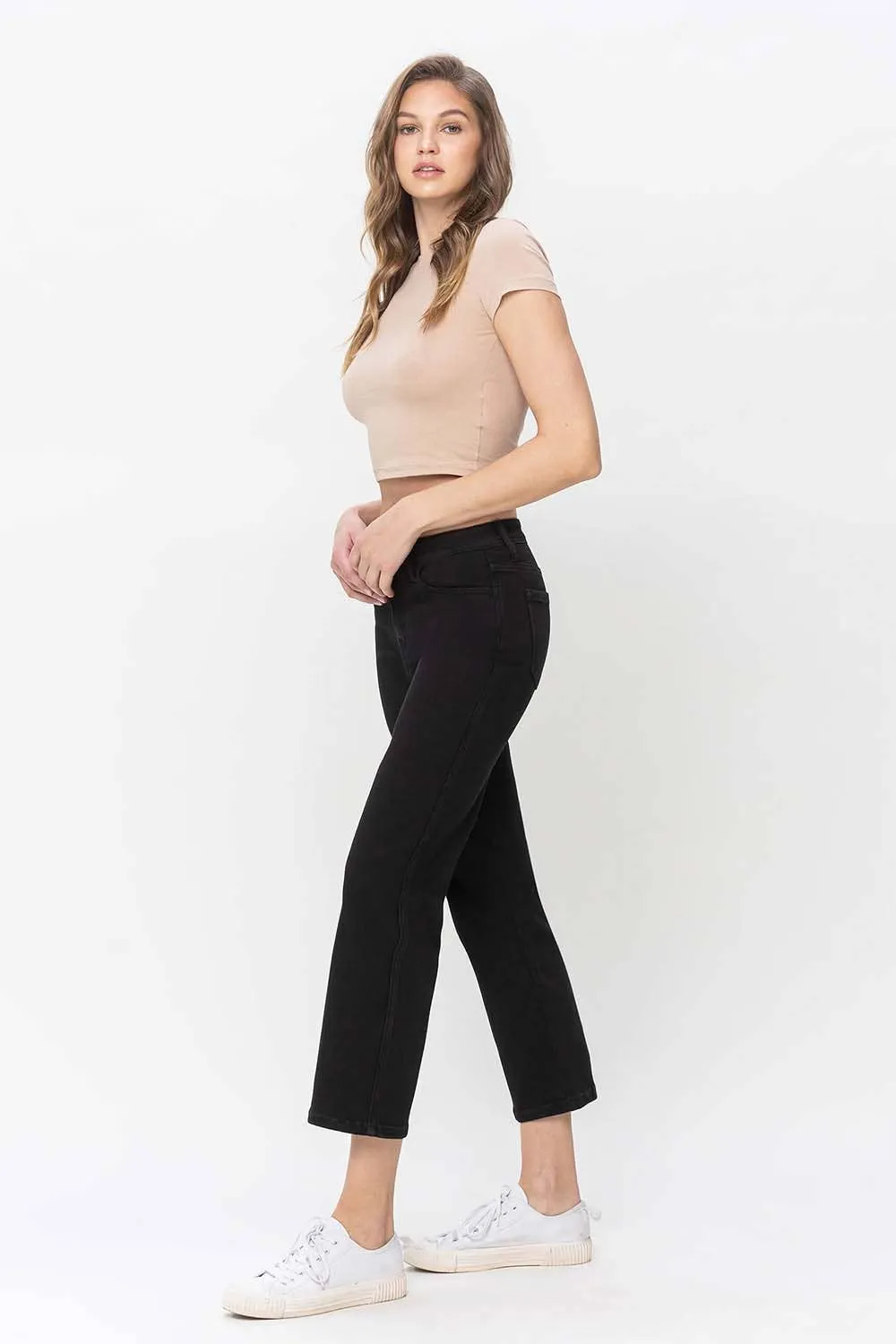 HIGH RISE ANKLE STRAIGHT JEANS