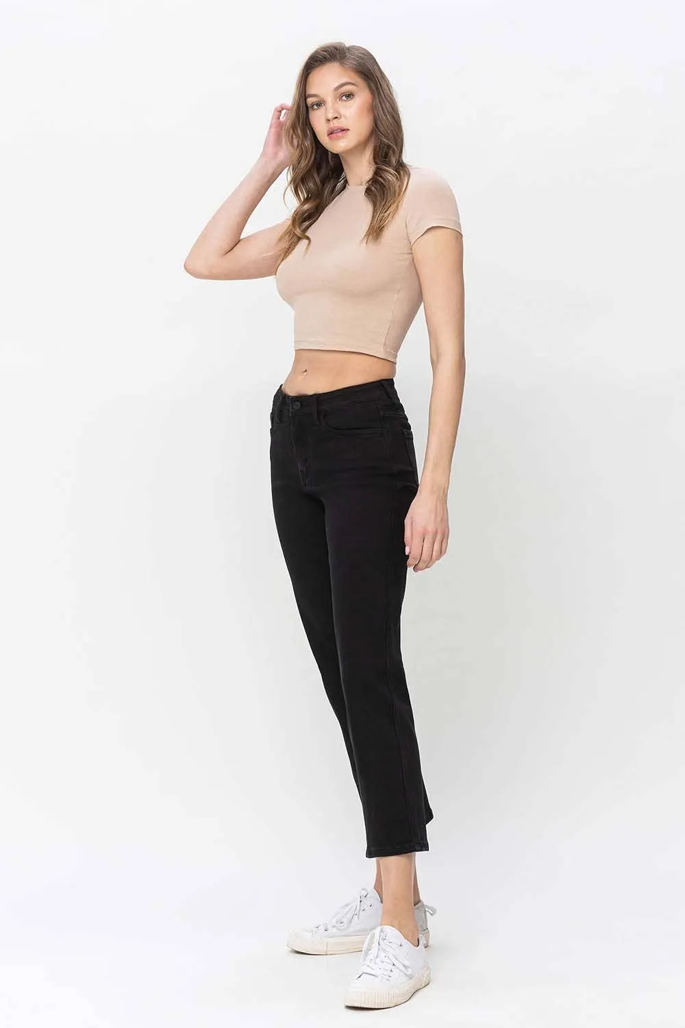 HIGH RISE ANKLE STRAIGHT JEANS