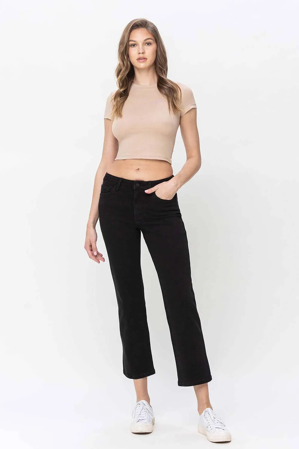HIGH RISE ANKLE STRAIGHT JEANS
