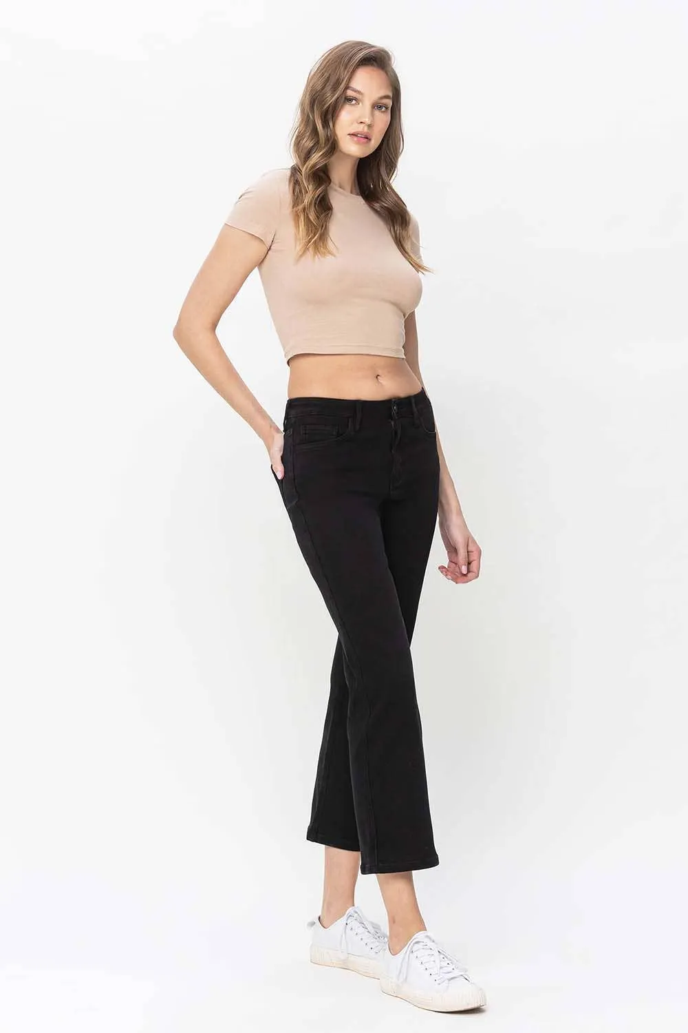 HIGH RISE ANKLE STRAIGHT JEANS