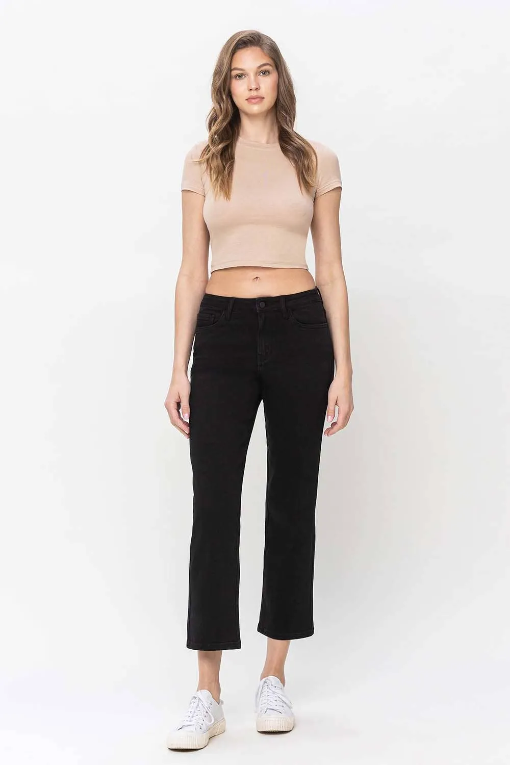 HIGH RISE ANKLE STRAIGHT JEANS