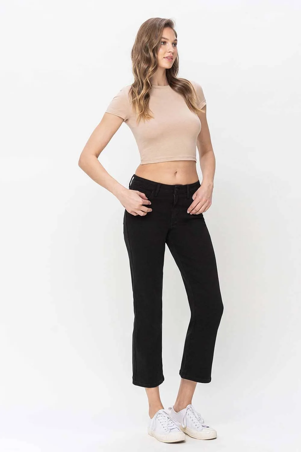 HIGH RISE ANKLE STRAIGHT JEANS