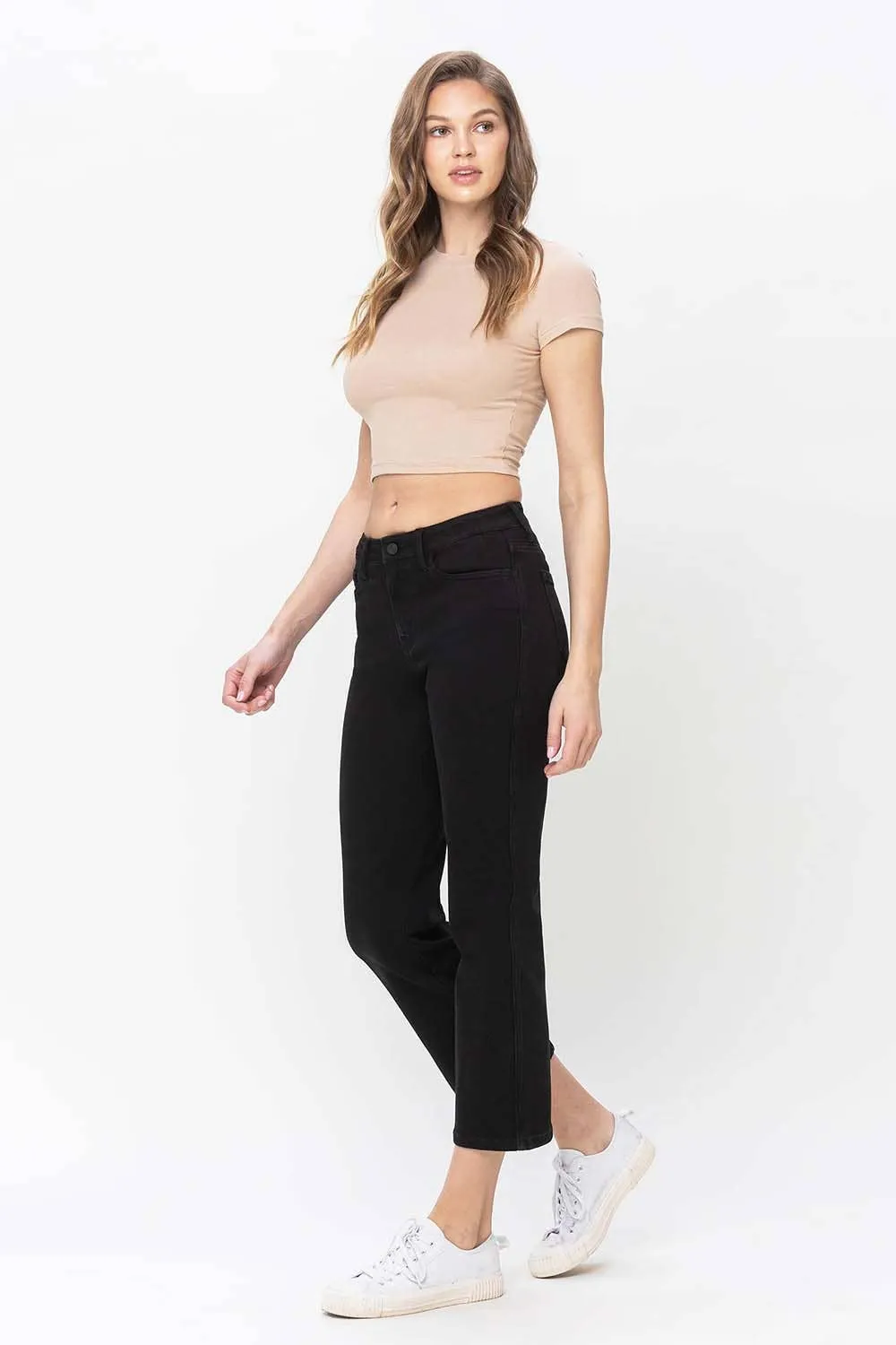 HIGH RISE ANKLE STRAIGHT JEANS