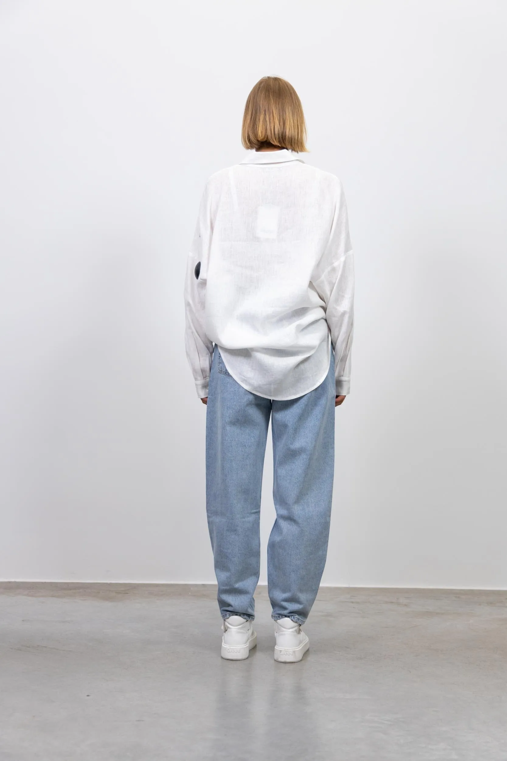 HIGH RISE TAPERED BAGGY JEANS IN DIMENSION