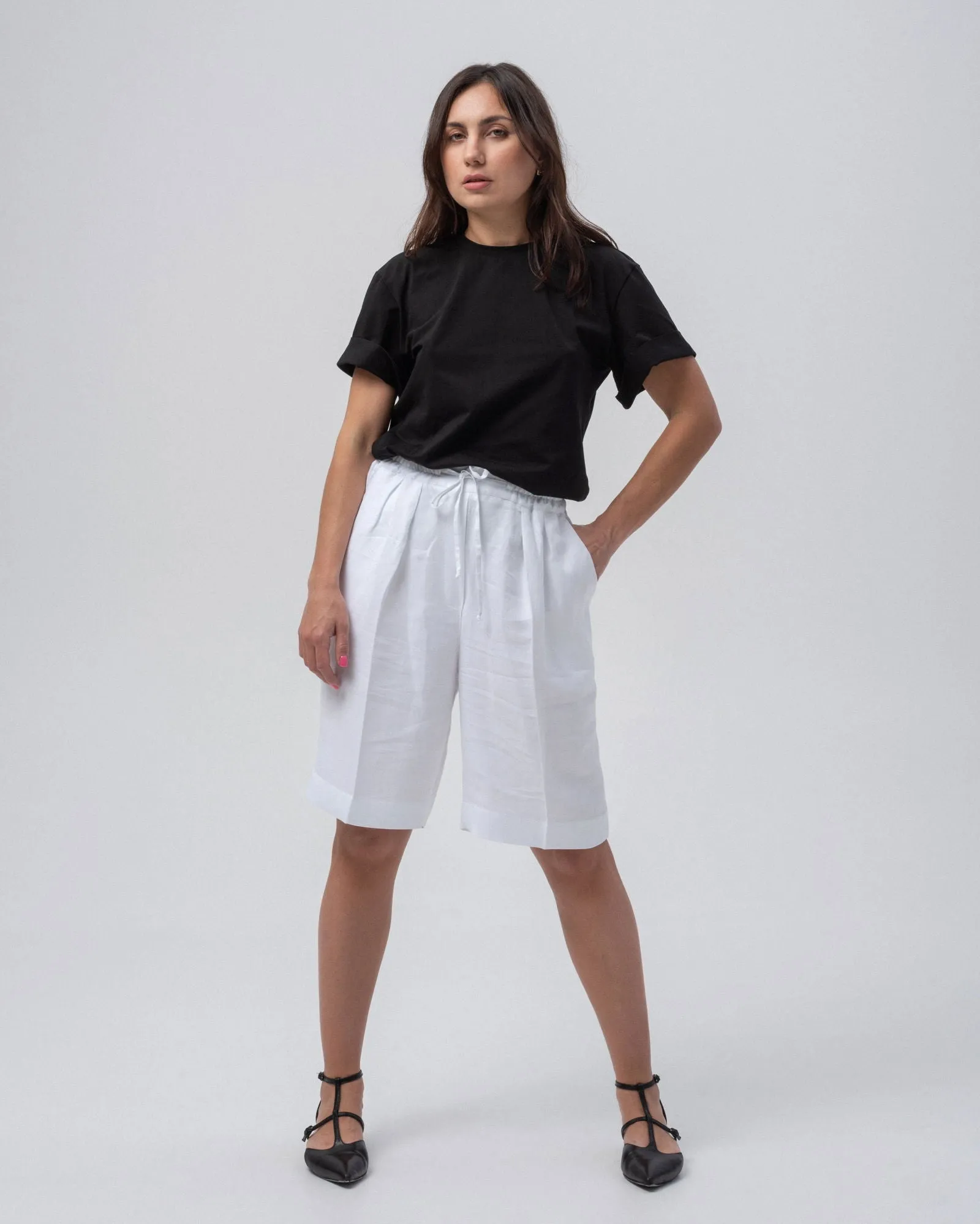 Ivory Breeze Elegance Bermuda Shorts