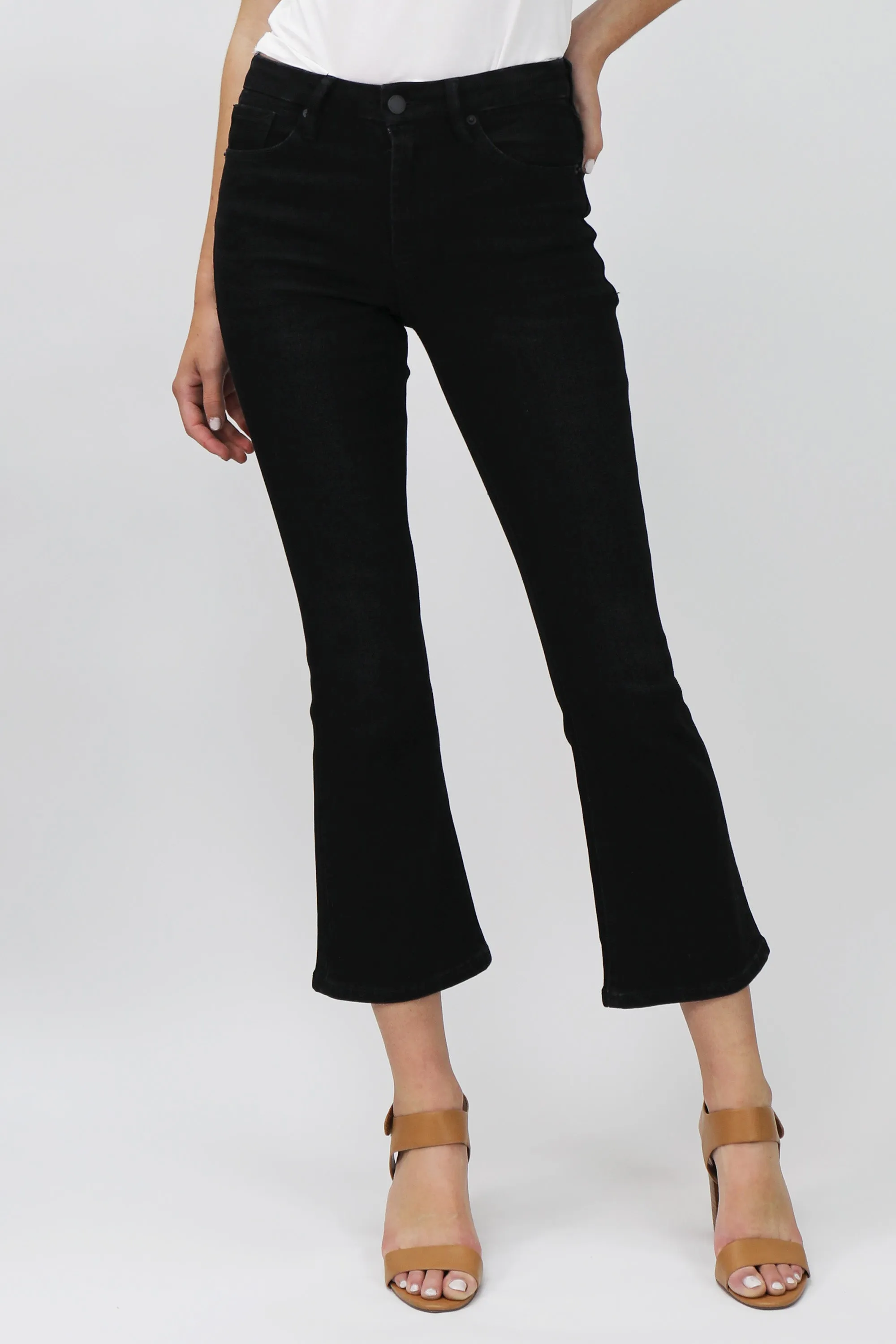 JEANNE SUPER HIGH RISE CROPPED FLARE JEANS BLACKWELL