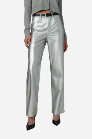 Joe's Jeans The Margot Vegan Leather in Plated Silver
