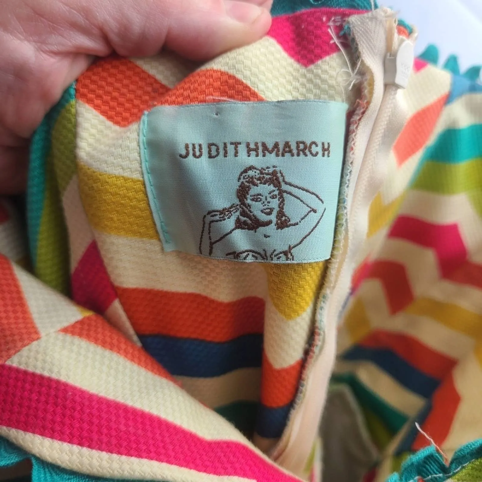 Judith March Zig Zag Sleeveless Dress